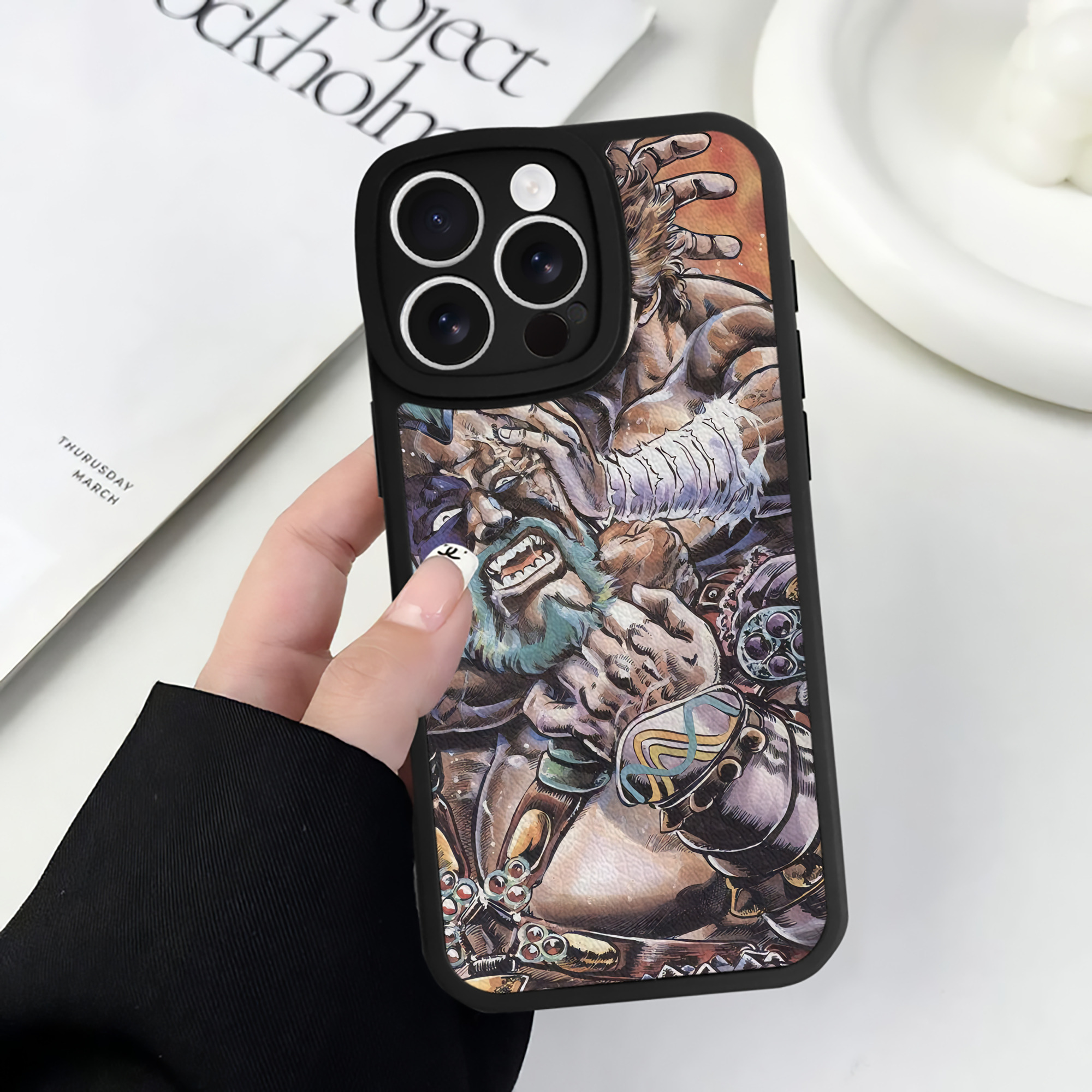 （画像用） 北斗の拳 Fist of the North Star 【iPhone 16シリーズ対応】シリコンスマホケース（レザー調） 材質：シリコン